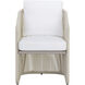 Allariz Greige / Stinson White Outdoor Dining Armchair